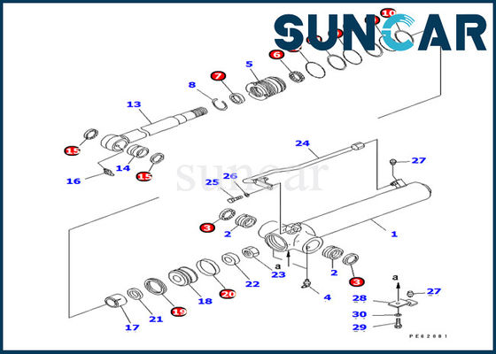 707-98-14460 Arm Cylinder Seal Kit สำหรับ Komatsu PC12UU-2 Excavator Oil Seal Service Kit
