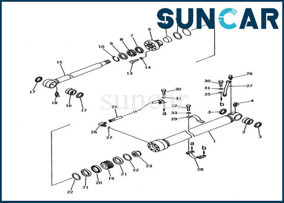 707-99-26620 ชุดบริการกระบอกไฮดรอลิกถัง PC60-6 Komatsu Cylinder Replacement Kits