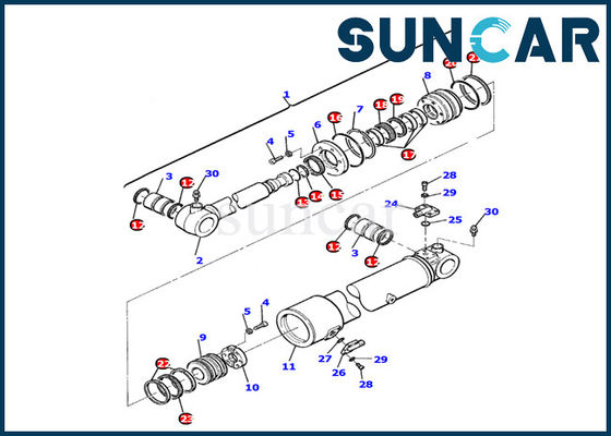21D-61-13160 ชุดซีลกระบอกไฮดรอลิกสำหรับ Komatsu PC110R-1 Model Inner Replacement Kit
