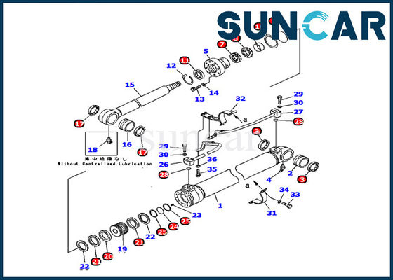 707-98-37670 Boom Cylinder Seal Kits สำหรับ Komatsu PC120-6 Excavator Heavy Model Repair Kit