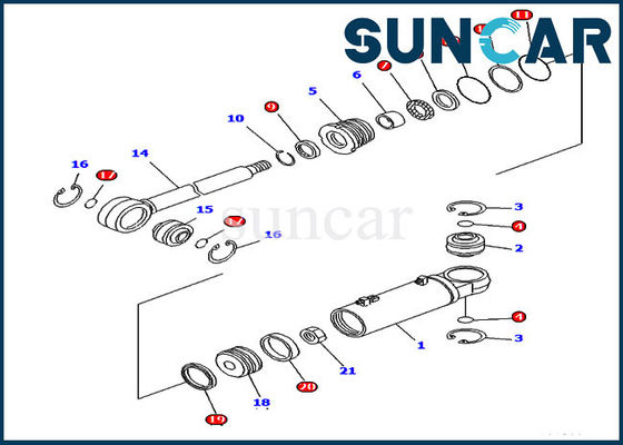 707-99-43680 ชุดซ่อมซีลไฮดรอลิกแบบเอียง D61PX-12 Dozer Komatsu Cylinder Kits