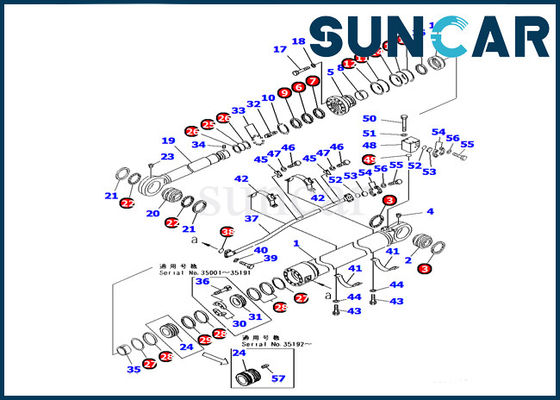 707-98-85310 ชุดซ่อมแขนกระบอกไฮดรอลิกซีลเหมาะกับ PC1250-8 Komatsu Excavator Machinery