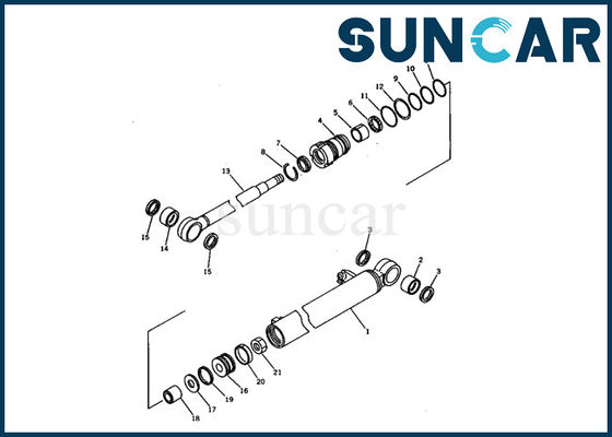21S-63-02010 บูมกระบอกไฮดรอลิก Assy Komatsu Seal Kit เหมาะกับ PC03-1 ชิ้นส่วนภายในของรถขุด