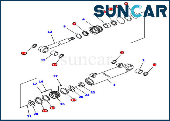 707-99-34620 Komatsu Lift Repair Seal Kit เหมาะสำหรับรุ่น D61PX-15 Crawler Dozer Cylinder