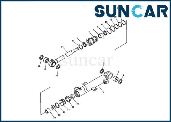 707-00-50660 Komatsu PC05-6 รถขุดขนาดเล็กรุ่น Boom Cylinder Inner Repair Sealing Kit