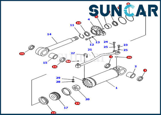 707-98-52240 7079852240 ชุดซ่อมกระบอกสูบ Ripper D65E-12 Dozer Komatsu Seal Kits