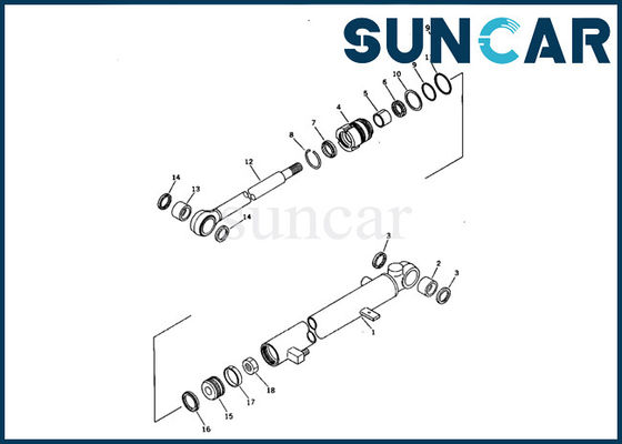 707-00-50670 Arm Cylinder Sealing Kit Komatsu PC05-6 ชุดซ่อมซีล Mini Excavator Replacement