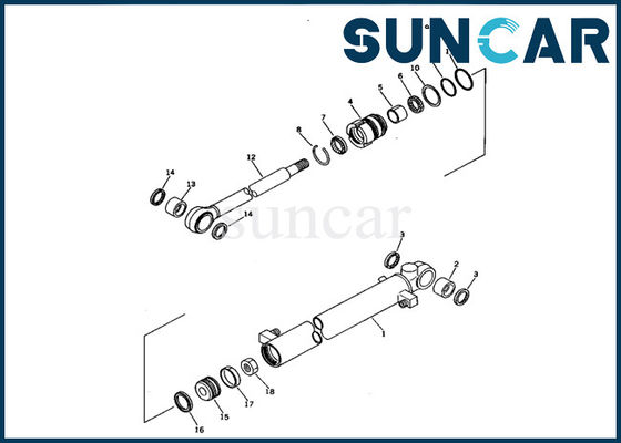 ชุดซีลกระบอกสูบถัง 707-00-50680 ชุดบริการทดแทนสำหรับ Komatsu Mini Excavator PC05-6