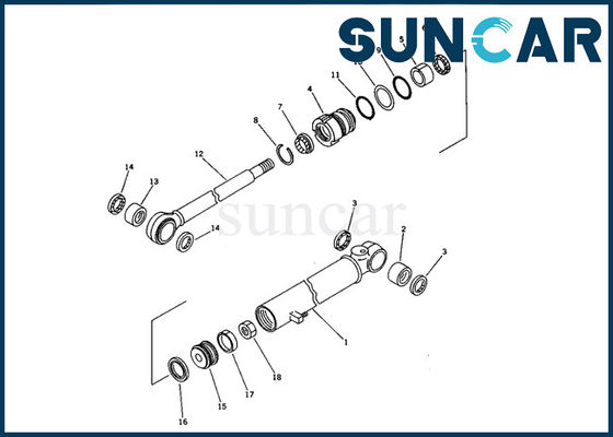 707-00-50691 ชุดซ่อมกระบอกไฮดรอลิกท่อซีลชุดซีลสวิงเหมาะกับ PC05-6 Komatsu