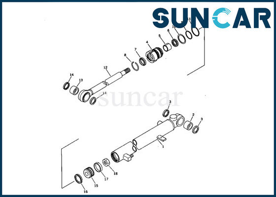 707-00-55010 Arm Cylinder Seal Kit Komatsu PC07-1 Mini Excavator อะไหล่ซ่อมภายใน