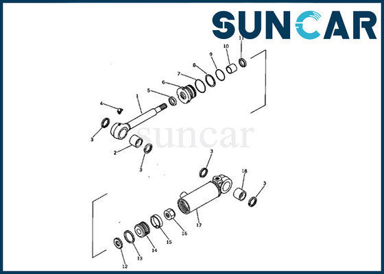 707-00-60310 ชุดซีลกระบอกใบมีด Komatsu PC05-1 ชุดซ่อมซีล Mini Excavator Replacement