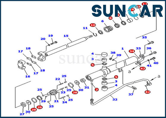707-99-25880 ชุดซ่อมซีลกระบอกยกสำหรับตัดแต่งรถดันดิน D65EX-15 D65PX-15 Models