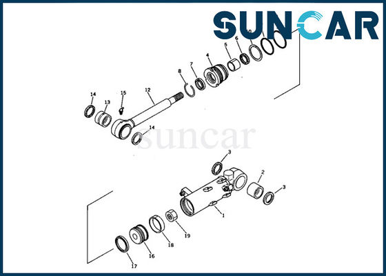 707-00-60390 Komatsu Blade Cylinder Seal Kit สำหรับรถขุดขนาดเล็ก PC05-6 ชุดซ่อมความต้านทานน้ำมันด้านใน