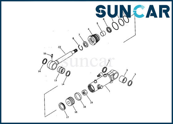 707-98-11210 ชุดซ่อมกระบอกไฮดรอลิก Komatsu Boom Cylinder Service Kit PC07-2 Inner Parts