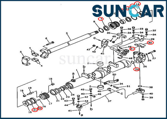 707-98-37580 Blade Lift Cylinder Seal Kit เหมาะกับ D85A-21 Komatsu Crawler Dozers รุ่น