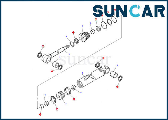 878000382 Boom Swing Cylinder Seal Kit Komatsu Excavator PC05-7 ชุดซ่อมปะเก็นซีลน้ำมันภายใน Oil