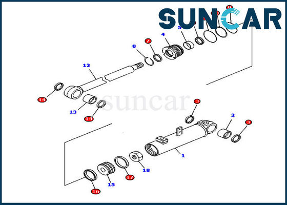 707-98-43520 ชุดใบมีดตัดแต่งกระบอกเปลี่ยนซีล D85A-21 D85E-21 Komatsu Repair Kit