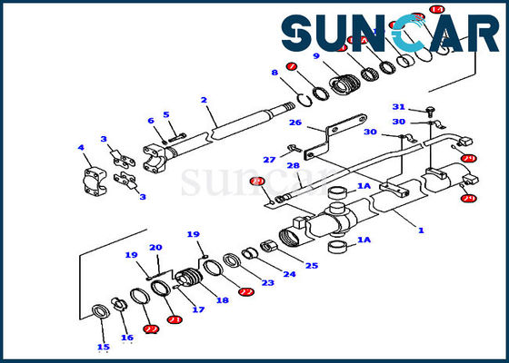 707-99-36150 ชุดเครื่องมือไฮดรอลิกยกใบมีด Komatsu D85EX-15 ชุดซีลซ่อมกระบอก