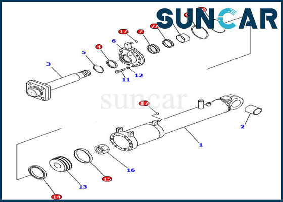 707-99-53620 7079953620 ชุดใบมีดเอียงกระบอกบริการสำหรับ Komatsu D85EX-15E0 D85MS-15