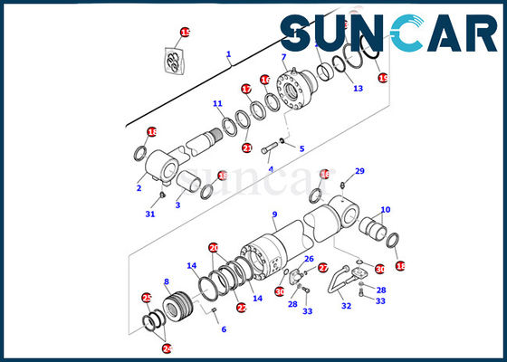 707-99-41300 ซีลไฮดรอลิก PC110R-1 ชุดใบมีดกระบอกซีลชุดปะเก็นสำหรับ Komatsu Excavator