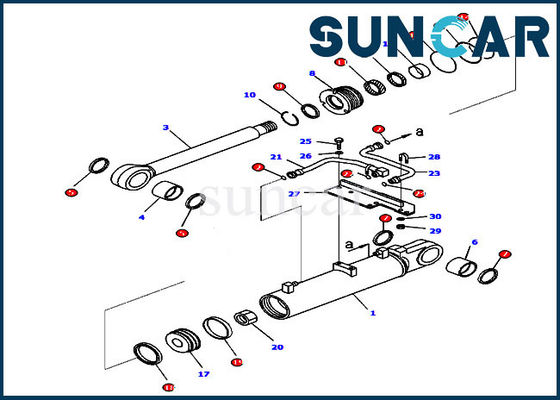 Komatsu Repair Seal Kit 707-99-43700 Ripper Lift Cylinder Kits สำหรับ D85MS-15 Bulldozer Parts