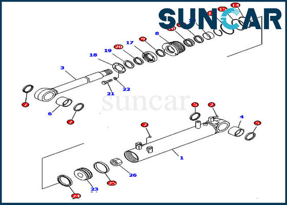 707-99-43380 7079943380 ชุดบริการไฮดรอลิก D85EX-15 Komatsu Cylinder Replacement Seal Kit