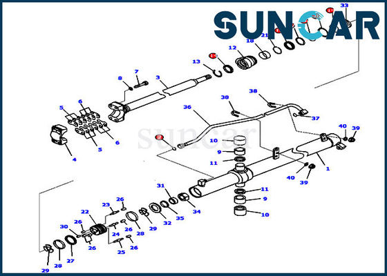 ISO9001 Seal Kit 707-99-27110 ชุดซ่อมกระบอกสูบยกสำหรับ D65WX-16 Komatsu Service Parts