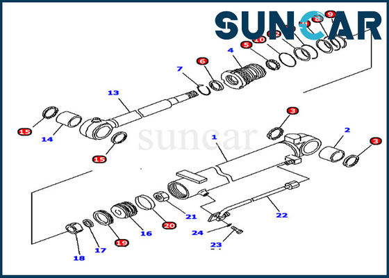 707-98-10880 ชุดซีลเปลี่ยนกระบอกสูบบูม PC12R-8 Komatsu Service Kit Model Repair Parts