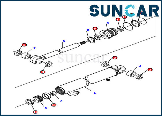 878000500 Arm Cylinder Seal Kit Komatsu อะไหล่กระบอกไฮดรอลิกเหมาะกับ PC12R-8 Gasket Kit