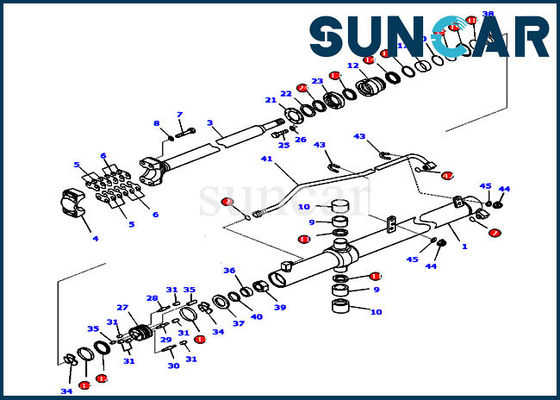 ชิ้นส่วนรถปราบดิน 707-99-27330 ชุดซีลกระบอกไฮดรอลิก D65EX-16 Komatsu Replacement Kits
