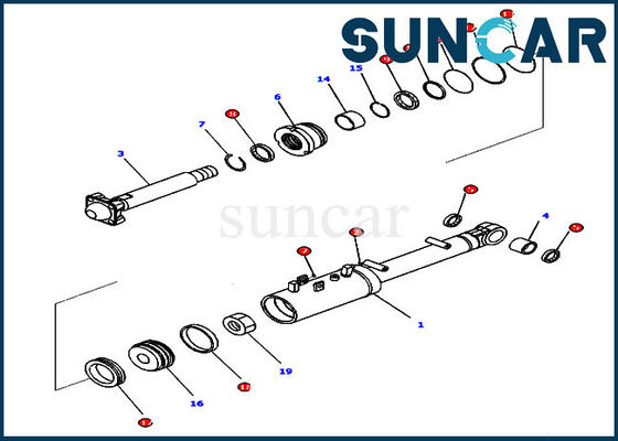 707-99-43390 ชุดซ่อมซีลไฮดรอลิกเอียงซีล Dozer Sealing Parts สำหรับ D65PX-17 D65EX-17 Komatsu