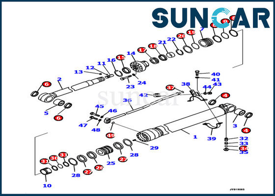 ชุดซ่อมกระบอกแขนไฮดรอลิก 707-99-39770 Komatsu Excavator Seal Kit PC138US-10 model