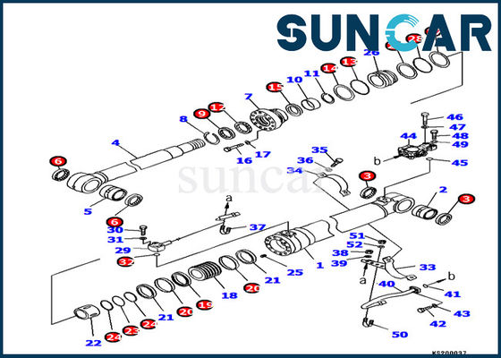 707-99-46430 Komatsu Boom Lift Cylinder Seal Kit สำหรับรถขุด PC180LC-7 ชุดซ่อมภายใน