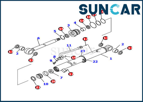 707-98-04720 Komatsu Arm Cylinder Seal Kit เหมาะกับ PC14R-3 Excavator กระบอกสูบไฮดรอลิก Inner Parts