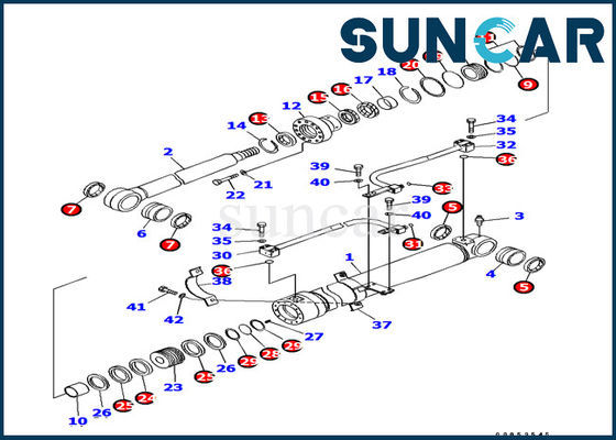 707-99-37170 ชุดซ่อมซีลกระบอกสูบบูมสำหรับ Komatsu Excavator PC138US-8 Models