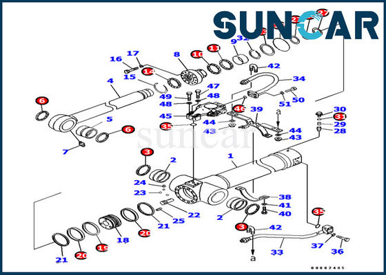 707-99-38440 7079938440 ชุดแขนกระบอกซีล PC138US-8 Komatsu Excavator CYL Service Kit