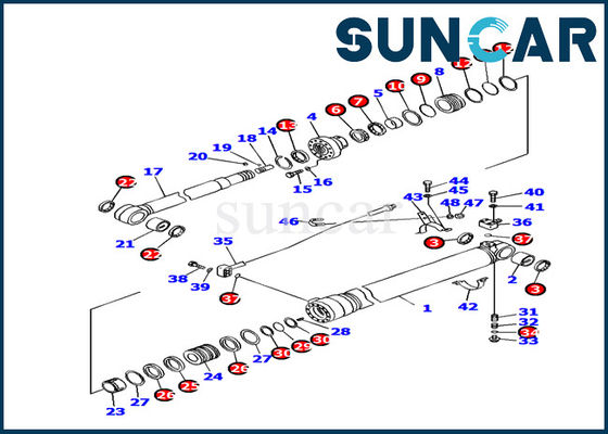 707-99-45080 ชุดบริการกระบอกสูบแขนต้านทานน้ำมันเหมาะกับ Komatsu PC130F-7 Excavator Seal Kit
