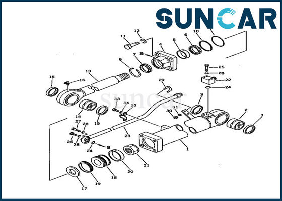 707-98-45100 Arm Cylinder Seal Kit Komatsu Excavator PC150-1 ชุดซ่อมอะไหล่ภายใน