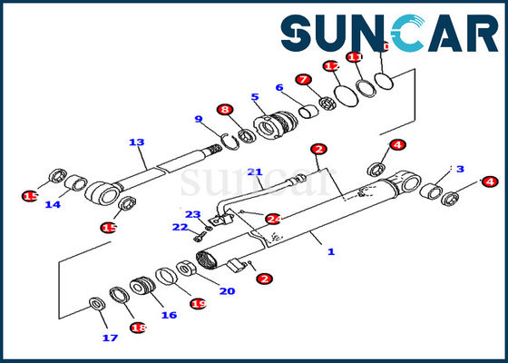 PC18MR-2 ชุดบริการอะไหล่ Komatsu Excavator 707-98-05660 Arm Cylinder Seal Kit