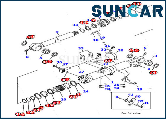 ชุดซีลกระบอกสูบรถขุด 707-99-37770 Arm ชุดซ่อมไฮดรอลิกสำหรับ Komatsu PC170LC-10 Model