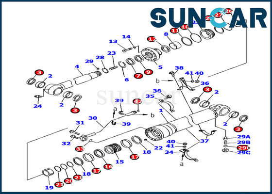 ชุดซีลกระบอกแขนไฮดรอลิก 707-99-46320 Komatsu PC160LC-7 Replacement Seal Kits