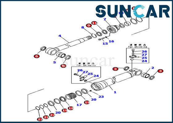 707-99-66310 ชุดบูมปรับกระบอกซีลสำหรับ Komatsu PC160LC-7K ชุดซ่อมยางรถขุด