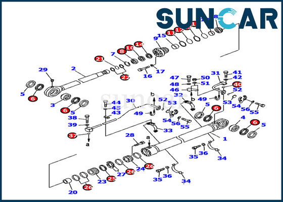707-99-77330 ชุดซ่อมซีลกระบอกสูบ PC1600-1 Komatsu Excavator Bucket Cylinder Sealing Kit