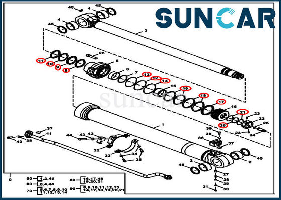 FYA00012900 ชุดซ่อมกระบอกสูบแขน 135G 130G John Deere Good Sealing Performance Kits
