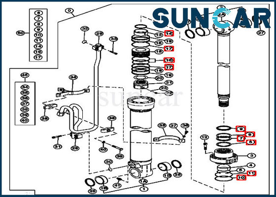 4614118 Boom Excavator Service Kit ชุดซ่อมกระบอกสูบเหมาะกับ John Deere 210 Models