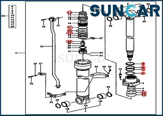 4631062 Arm Cylinder Seal Kit Excavator ซีลไฮดรอลิก JOHN DEERE Service Kit