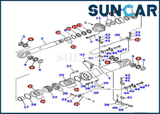 Komatsu รถขุด 707-99-87730 ชุดซีลกระบอกไฮดรอลิกบูมชุดซีลเหมาะกับ PC1800-6