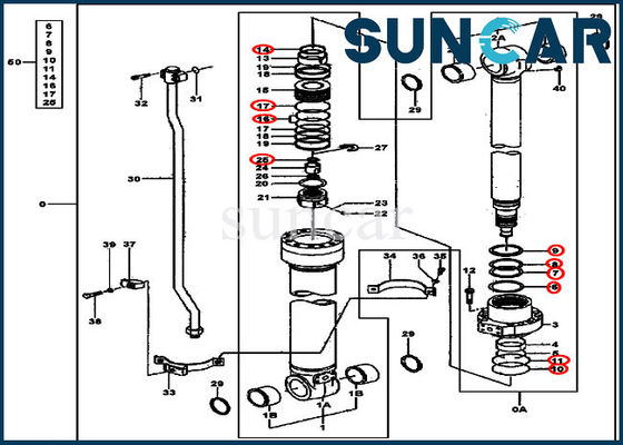 4662880 ชุดปิดกระบอกแขนสําหรับเครื่องบันทึกเครื่องขุด Deere 200LC, 270CLC, 2554, 2054, 2154D