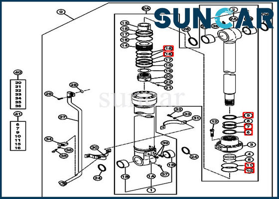4639939 Bucket Replacement Seal Kit ชุดบริการกระบอกสูบเหมาะกับ 270CLC 2554 John Deere