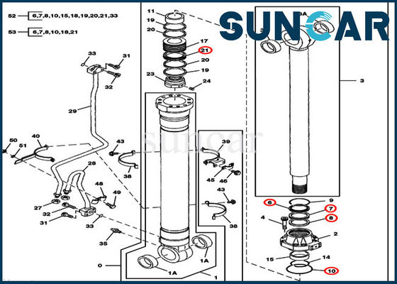 ชุดซ่อมกระบอกสูบ 9180581 Boom LH/RH Repair Seal Kit สำหรับ 330LCR JOHN DEERE